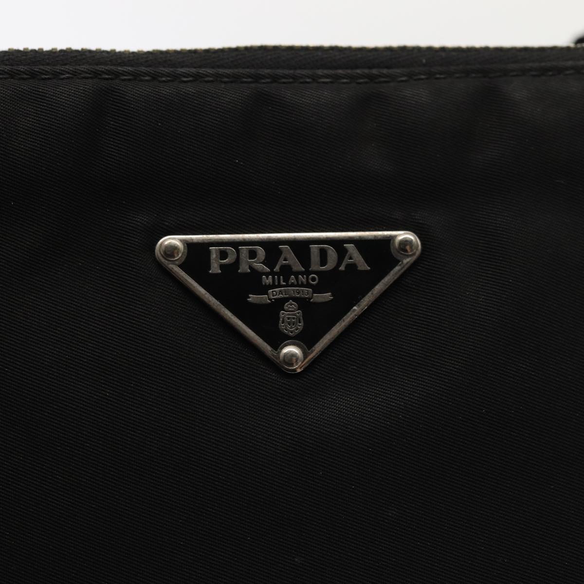 PRADA Shoulder Bag Nylon Black Silver Auth ep5420