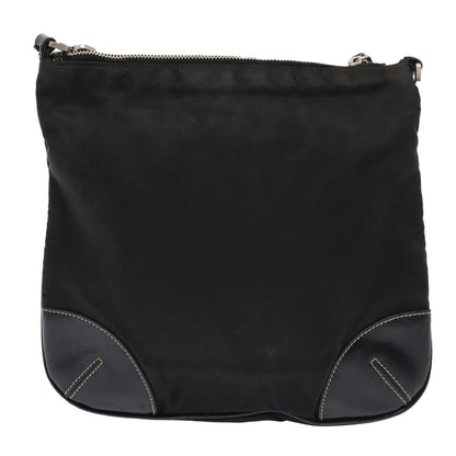 PRADA Shoulder Bag Nylon Black Silver Auth ep5420