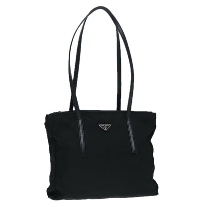 PRADA Tote Bag Nylon Black Silver Auth ep5423