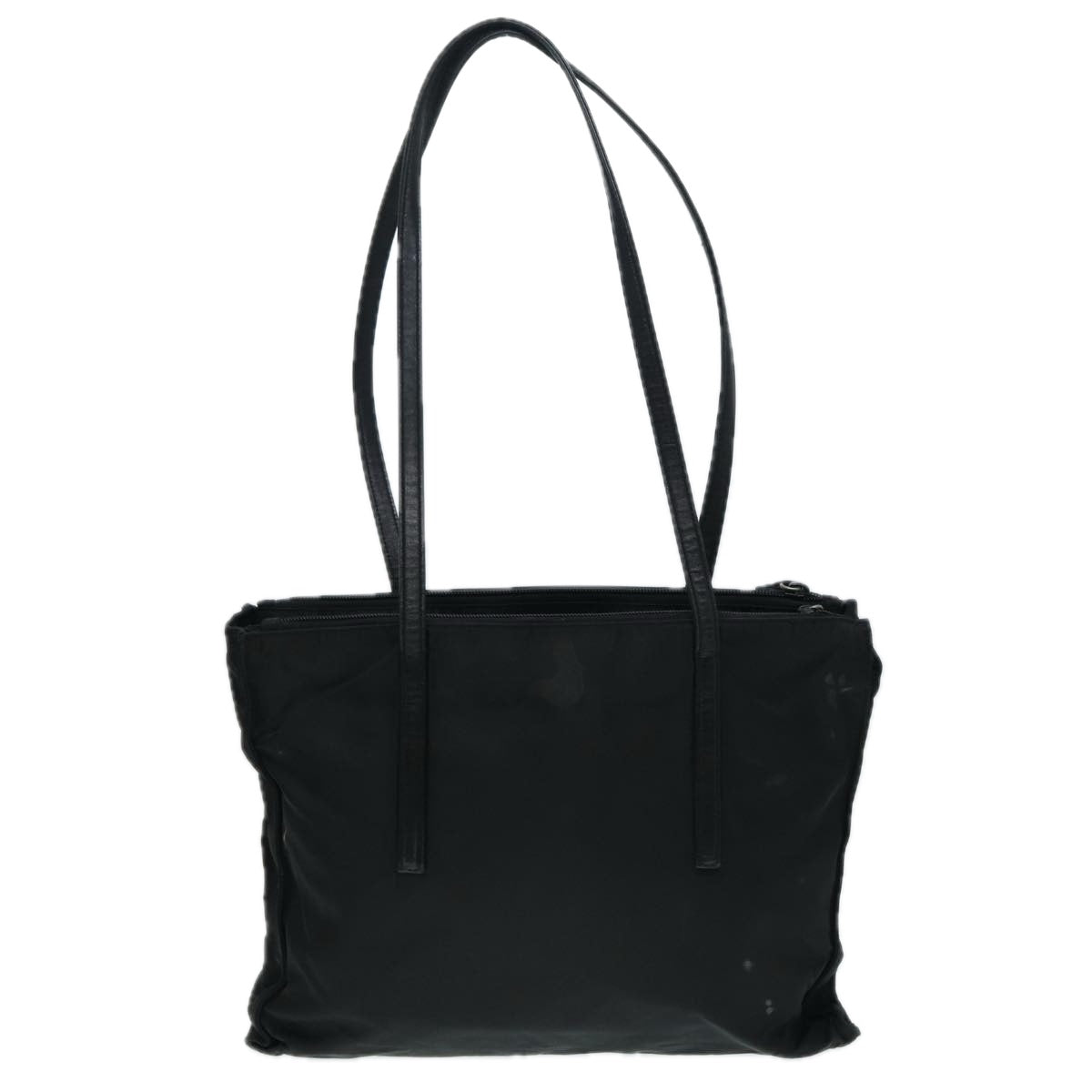 PRADA Tote Bag Nylon Black Silver Auth ep5423