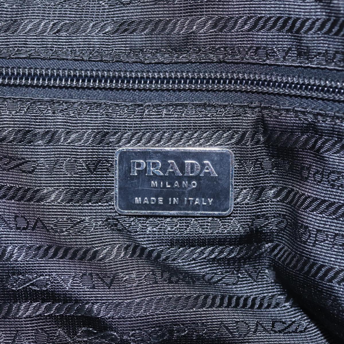 PRADA Shoulder Bag Nylon Black Silver Auth ep5432