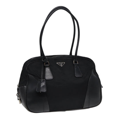 PRADA Shoulder Bag Nylon Black Silver Auth ep5432