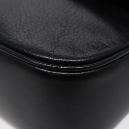 BURBERRYSs Hand Bag Leather Black Gold Auth ep5473