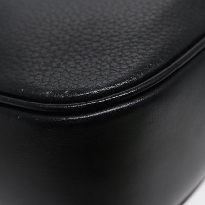 BURBERRYSs Hand Bag Leather Black Gold Auth ep5473