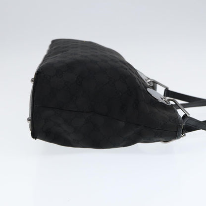GUCCI GG Canvas Tote Bag Black Silver 120837 Auth ep5509