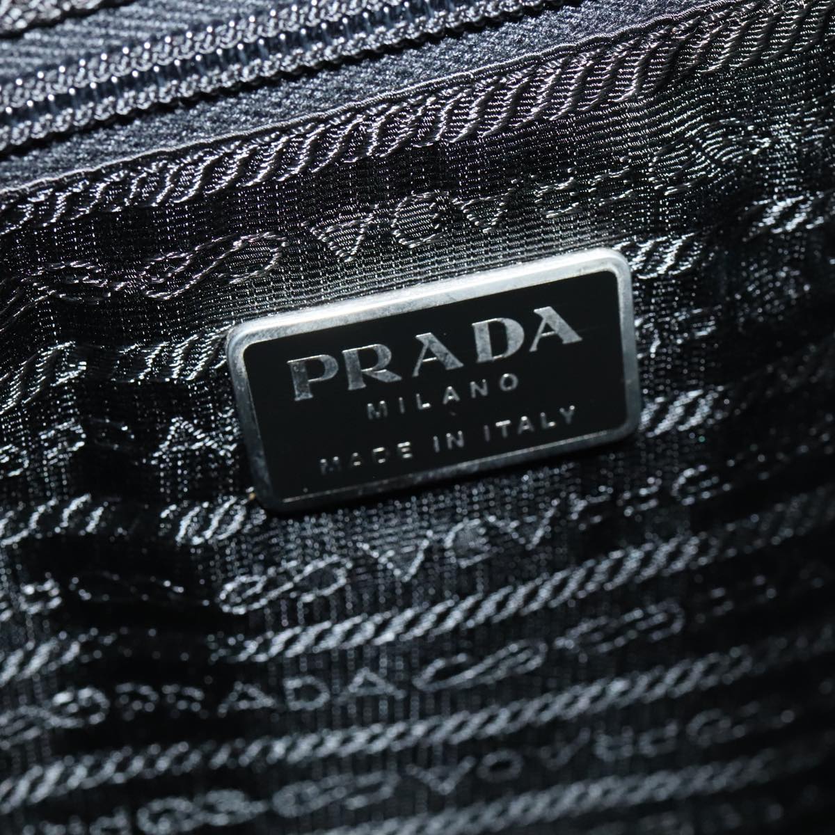 PRADA Tote Bag Nylon Green Silver Auth ep5524