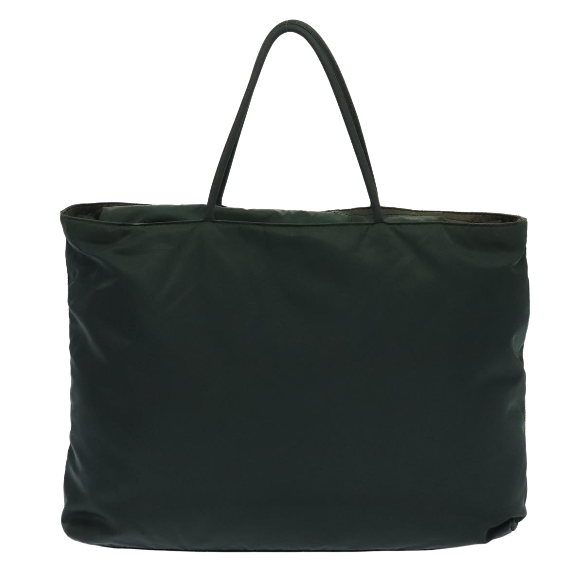 PRADA Tote Bag Nylon Green Silver Auth ep5524