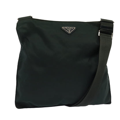 PRADA Shoulder Bag Nylon Green Silver Auth ep5529