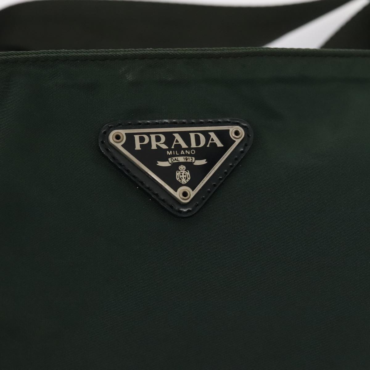 PRADA Shoulder Bag Nylon Green Silver Auth ep5529