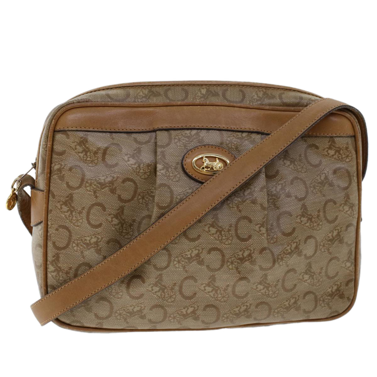 Celine C Macadam Canvas Shoulder Bag Beige  ep906