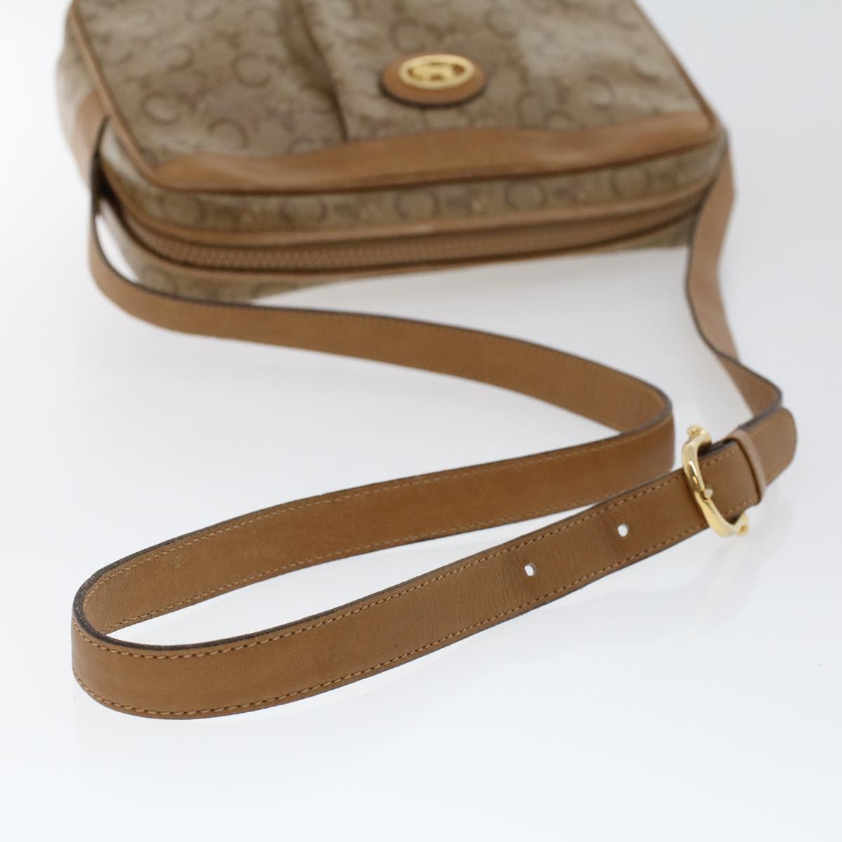 Celine C Macadam Canvas Shoulder Bag Beige  ep906
