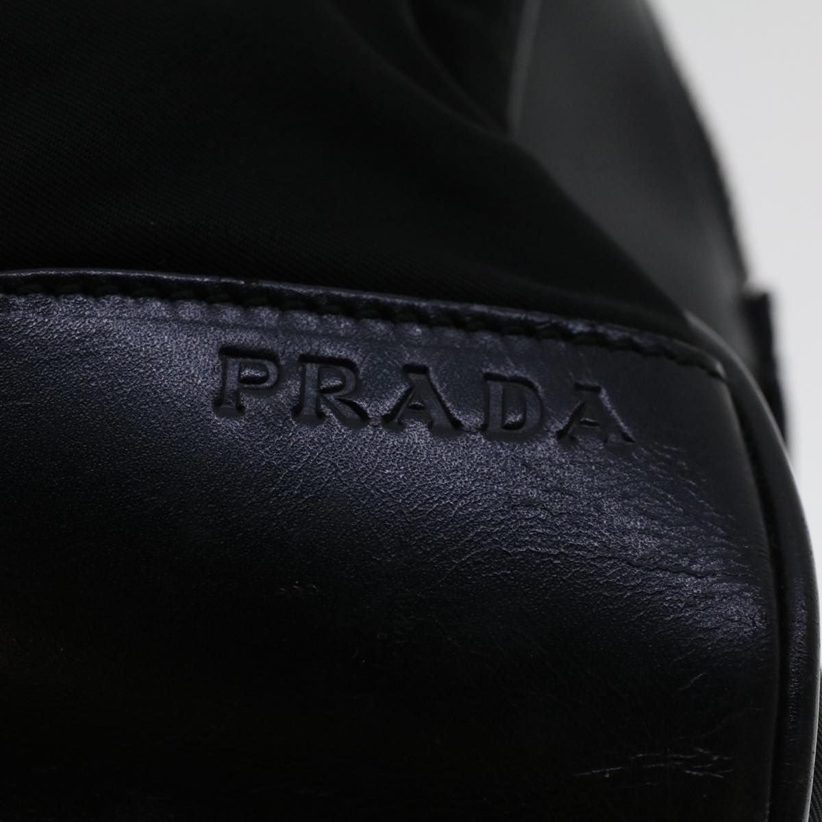 PRADA Shoulder Bag Nylon Leather Black Auth ep945