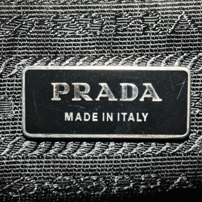 PRADA Shoulder Bag Nylon Leather Black Auth ep945