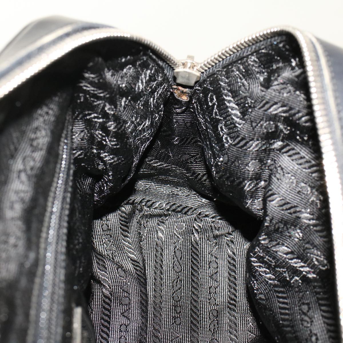 PRADA Shoulder Bag Nylon Leather Black Auth ep945