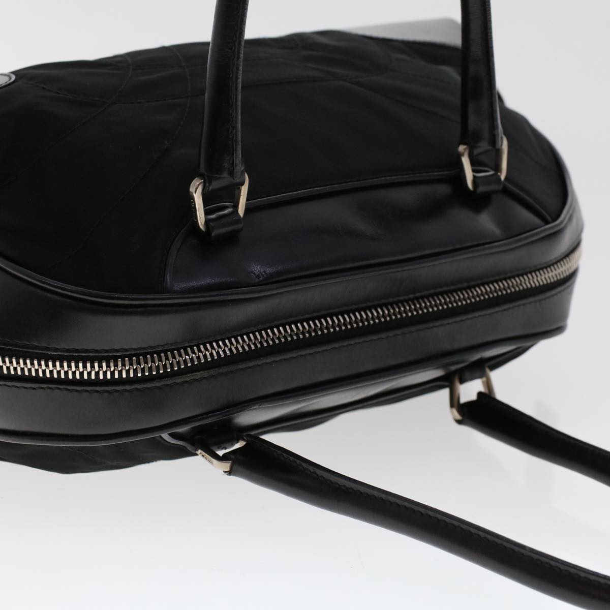 PRADA Shoulder Bag Nylon Leather Black Auth ep945