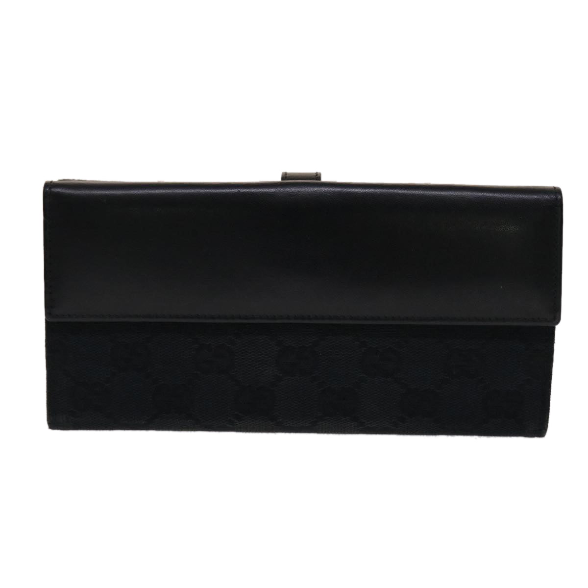 GUCCI GG Canvas Jackie Long Wallet Leather Black  ep953