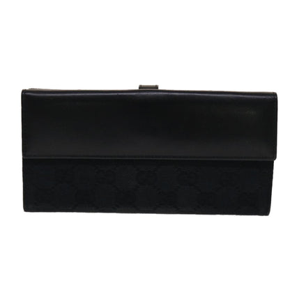 GUCCI GG Canvas Jackie Long Wallet Leather Black  ep953