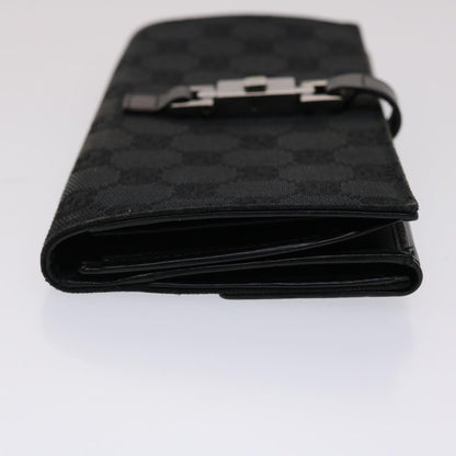 GUCCI GG Canvas Jackie Long Wallet Leather Black  ep953