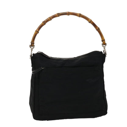 Gucci Bamboo Shoulder Bag Nylon Black 00020320509  ep970