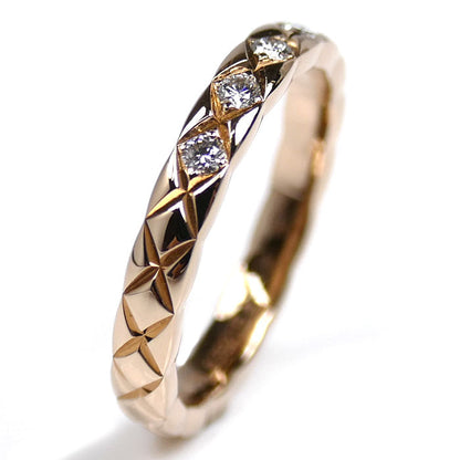 Chanel Coco Crush Au750 Pink Gold Diamond Ring Size 7