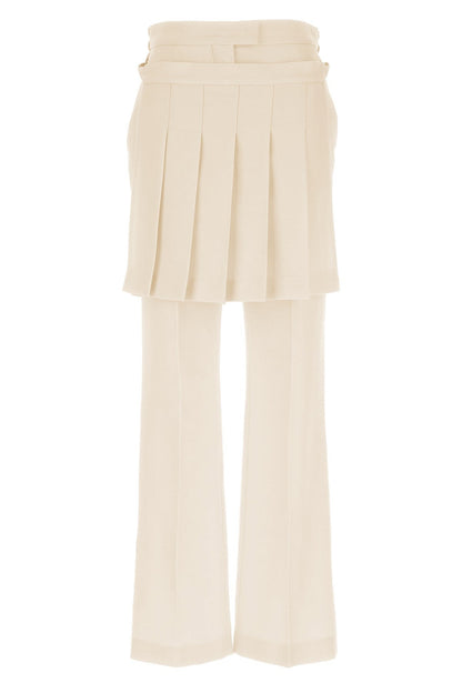 Fendi Women Grain De Poudre Pleated Panel Pants