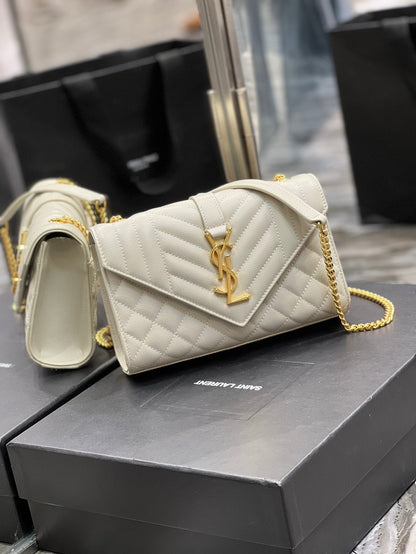 Yves Saint Laurent Small Bag White In Mix Matelasse