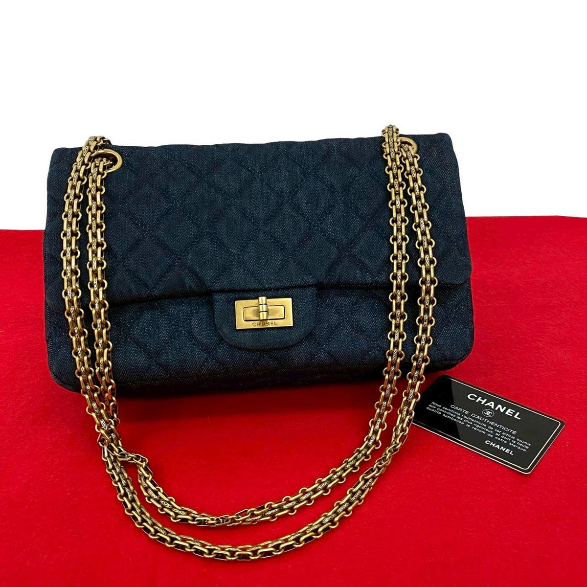 Chanel 2.55 Matelasse Denim Shoulder Bag