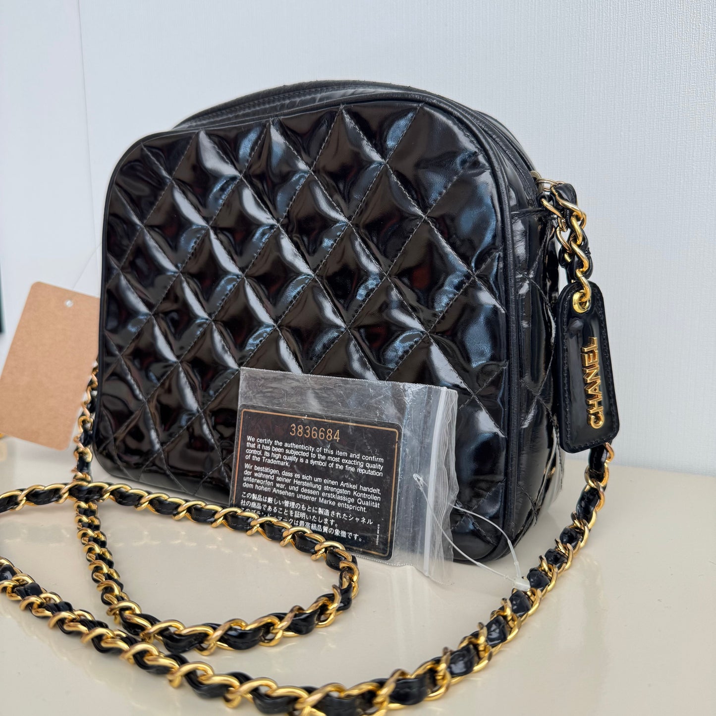 Chanel Vintage Patent Quilted Camera Bag - Black Crossbody Bags, Handbags