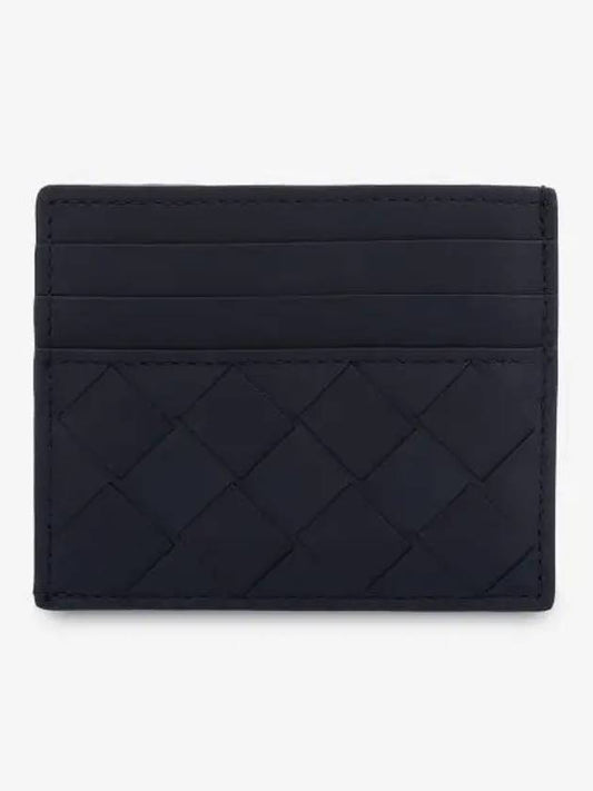 Luxury Bottega Veneta Intrecciato Leather Card Wallet Midnight Blue