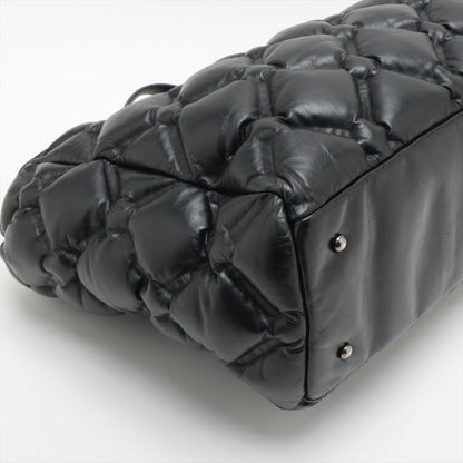 Chanel Bubble Kilt Leather Chain Top Bag Black Gummetal Gold  23rd