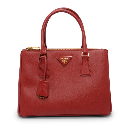 Prada Red Saffiano Lux Small Galleria Tote