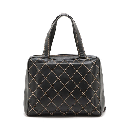 Chanel WILDSTECH Lambskinkin Tote Bag BLACK GAMMETALIC GOLD WOakSHIP 6TH EARTH  LOVE MARKET SHOP
