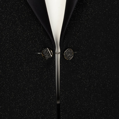 Chanel Black Lurex Tuxedo Style Jacket FR 38