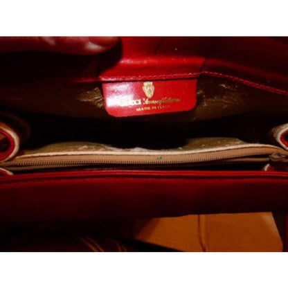 Gucci Vintage Pursesdesigner Purses Red Small G Logo Print Coated Canvas Leather Leathercoated Cross