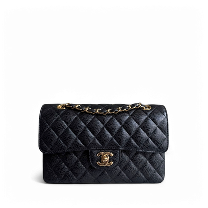 Chanel Classic Flap Small - Caviar 23CM Quilted Black Gold Hardware Series 30