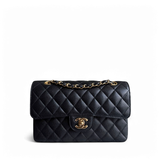 Chanel Classic Flap Small - Caviar 23CM Quilted Black Gold Hardware Series 30