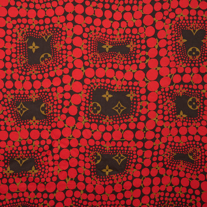 Louis Vuitton Red Silk Yayoi Kusama Scarf
