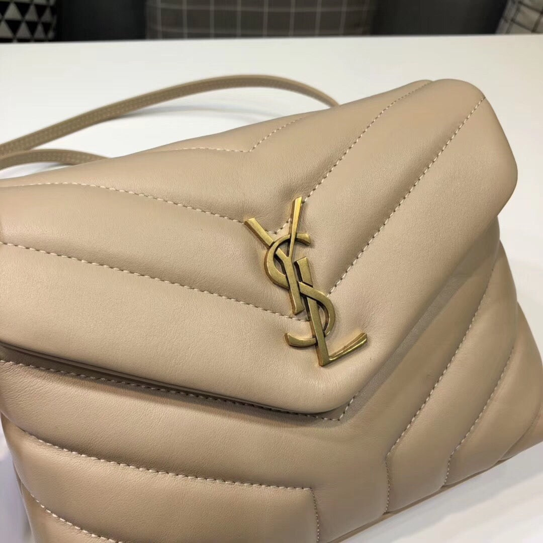 Yves Saint Laurent Loulou Mini Shoulder Bag Beige  7in/18cm