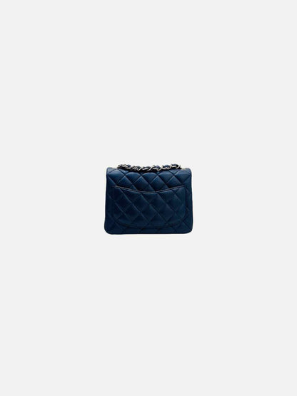 CHANEL Square Flap Navy Blue Quilted Shoulder Bag