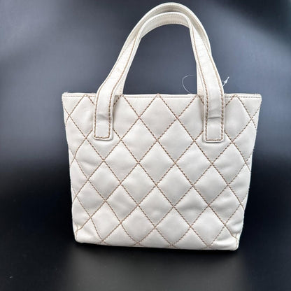 Chanel CC Wild Stitch Leather Handbag White Pony-style calfskin MR