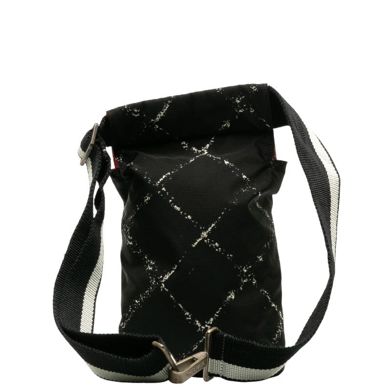 Chanel Travel Line Body Bag Western Bag Black Nylon Lady Chanel