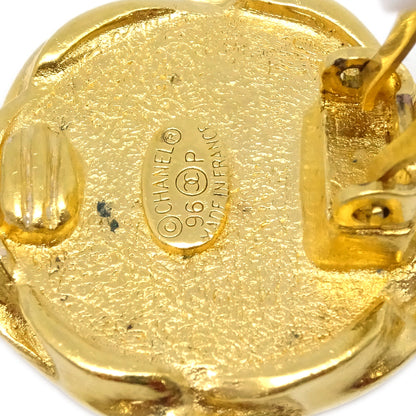 Chanel Black Button Earrings Clip-On 96P