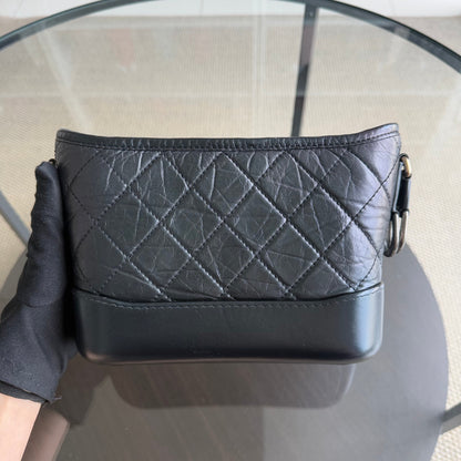 Chanel Gabrielle Small - Quilted Calfskin Black Gold Hardware Series 27