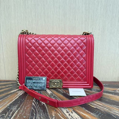 Chanel XL Boy Bag - Red Shoulder Bags, Handbags