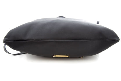 Burberry House Check Big Crush Black Leather Tote Bag