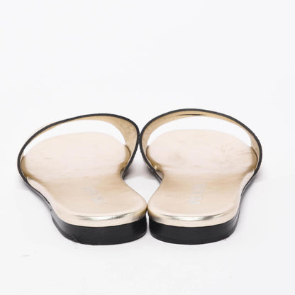 Prada Light Gold Lizard St Tejus Slides 40