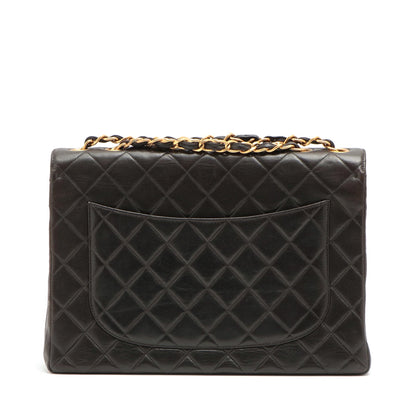 CHANEL DECAMATRASE Lambskinkin Single Flap Double Chain Bag Black Gold  4th