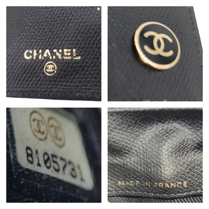 Chanel Vintage Coco Button Leather Bi-Fold Wallet