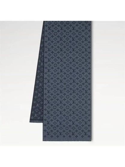 Louis Vuitton Monogram Classic Scarf Navy Blue M78525