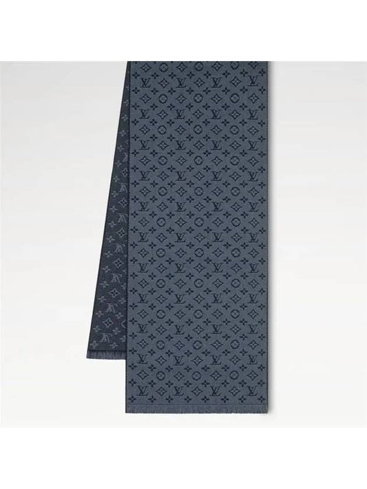 Louis Vuitton Monogram Classic Scarf Navy Blue M78525